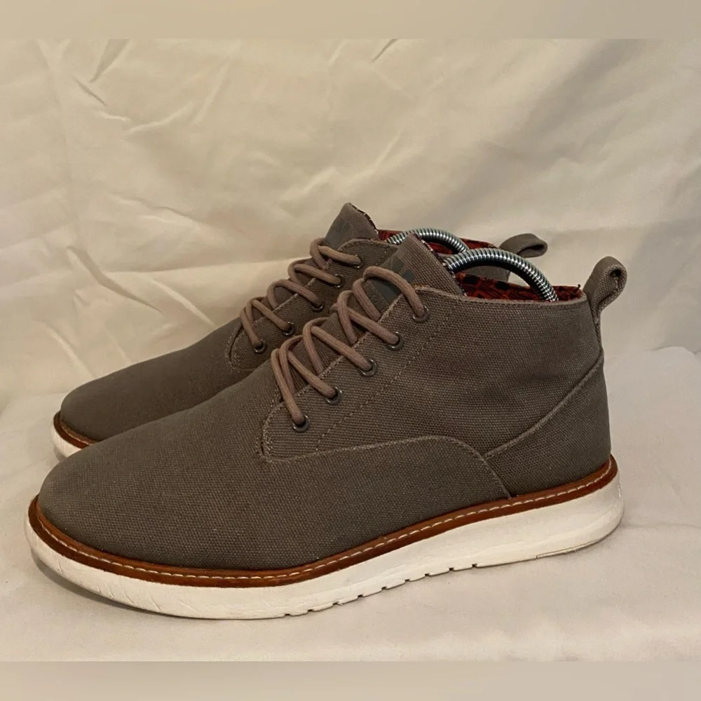 Ben Sherman Men’s Gray Fabric Lace Up‎ Round Toe Comfort Ankle Boot Size 9
